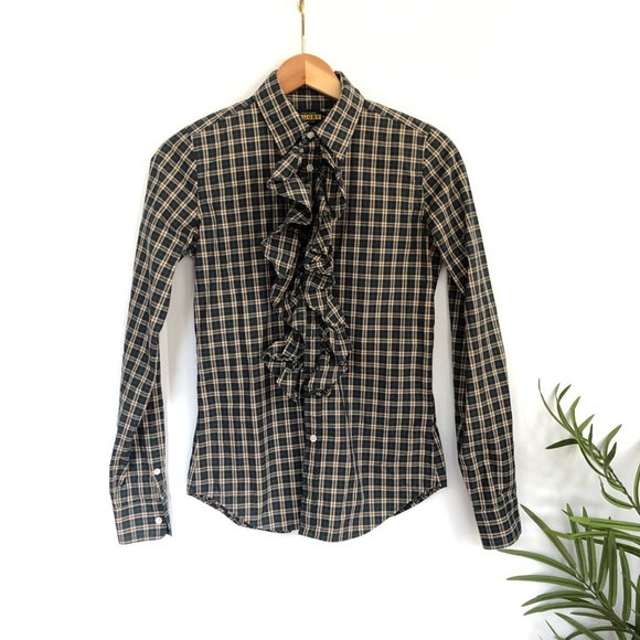 Ralph Lauren Rugby Ruffled Plaid Button Down - Picture 2 of 5